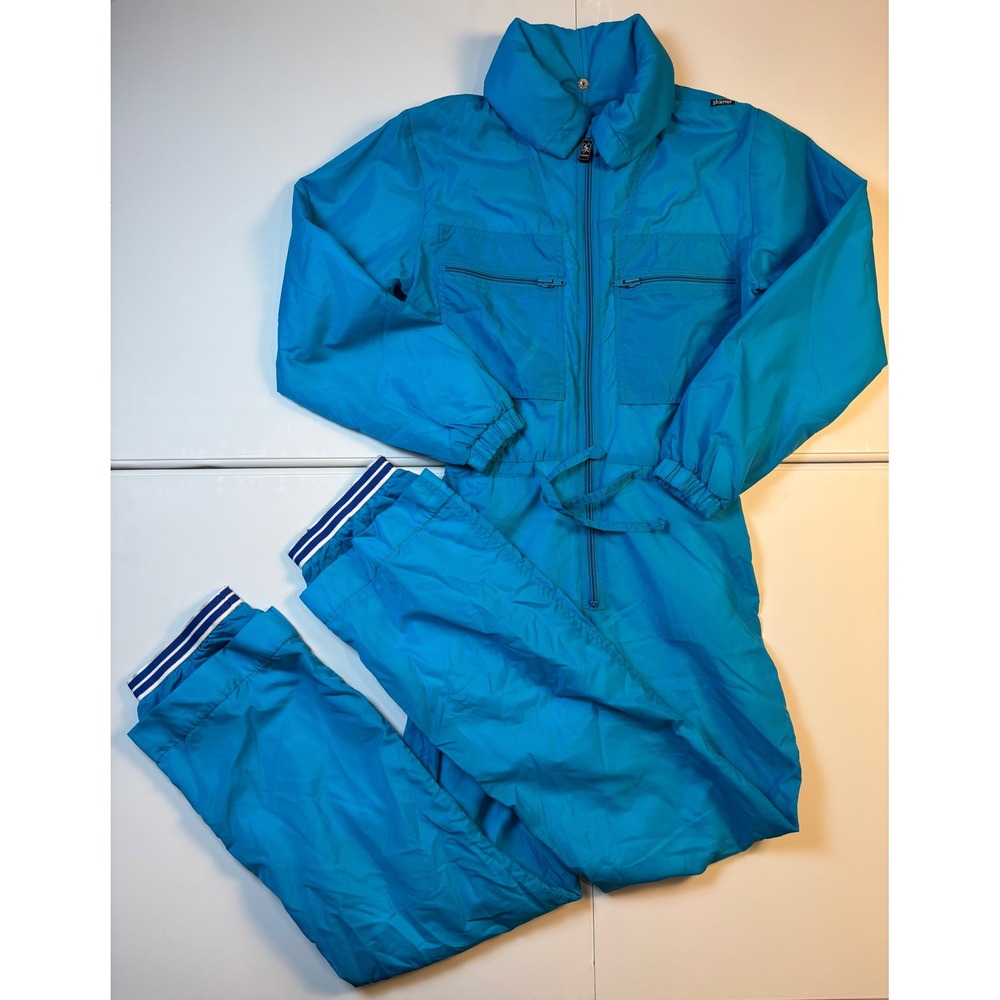 Skimer Paris by‎ SKEA Vintage Blue One Piece Ski Suit Womens 6 USA Made Ripstop